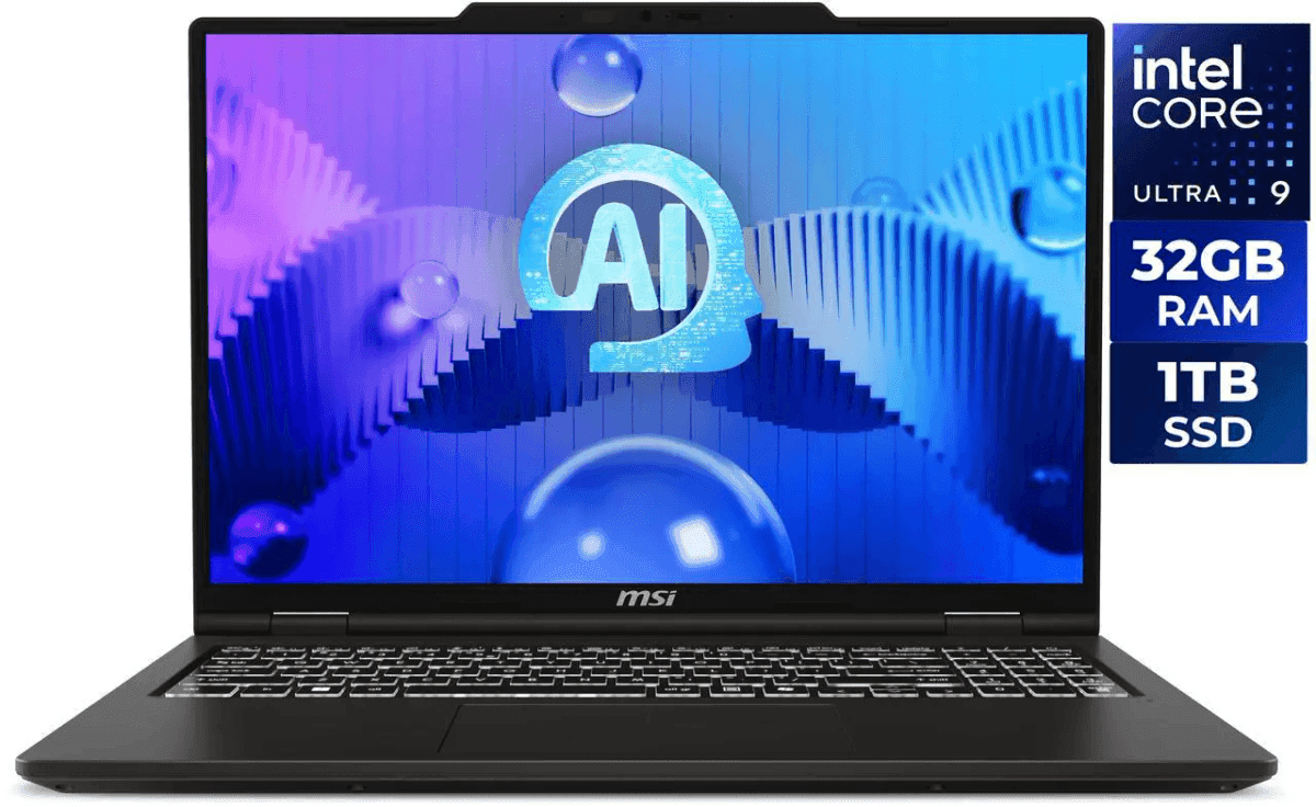 MSI Venture 16 AI Core Ultra 9 Touchscreen Laptop with 32GB RAM and 1TB SSD