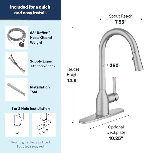 Moen Adler Spot Resist Stainless Pull-Down Kitchen Faucet image 2