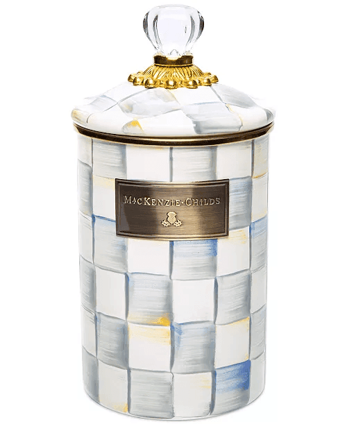 MacKenzie-Childs Sterling Check Large Canister