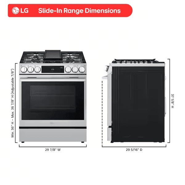 LG 30 in. 6.3 cu. ft. Smart 5-Burner Gas Range with ProBake Convection and Air Fry image 2