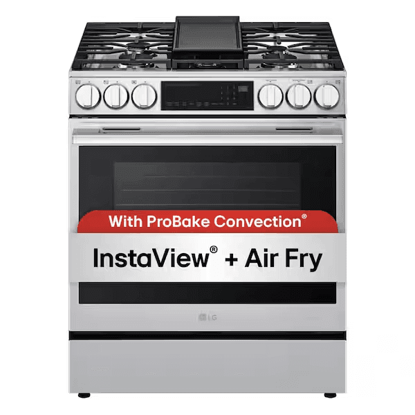 LG 30 in. 6.3 cu. ft. Smart 5-Burner Gas Range with ProBake Convection and Air Fry