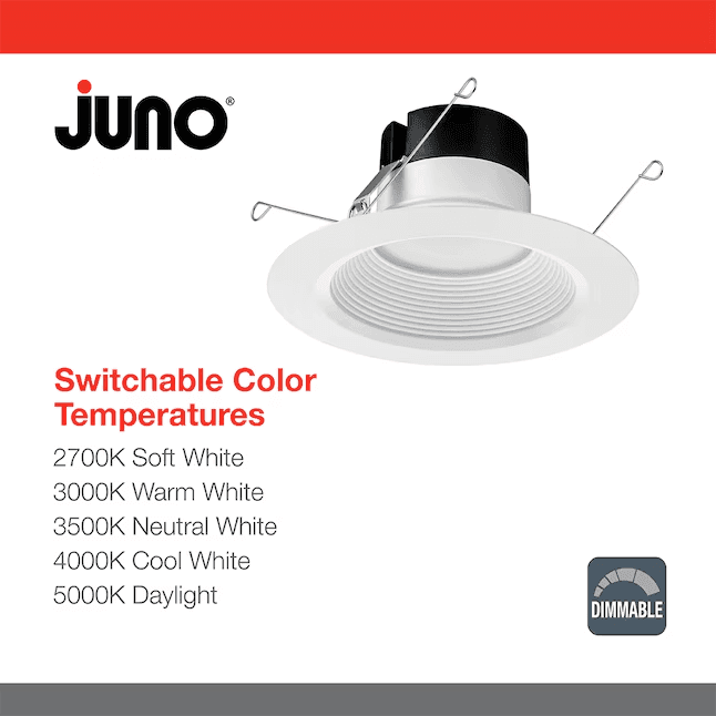 Juno 5/6-Inch 900-Lumen Switchable LED Downlight 12-Pack image 3
