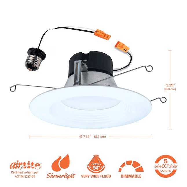 HALO 5/6-In 750-Lumen LED Recessed Downlights, 6-Pack image 3