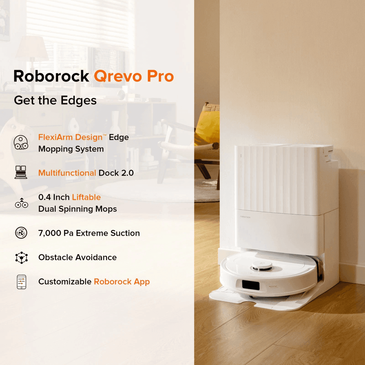 Certified Refurbished Roborock Qrevo Pro Robot Vacuum and Mop image 2