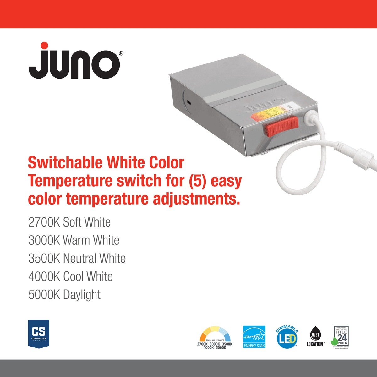 Juno 4-in Matte Black Switchable-White Canless LED Downlight image 4