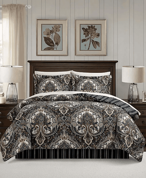 Macy's Isabella Reversible 8-Pc. Comforter Set, Navy King