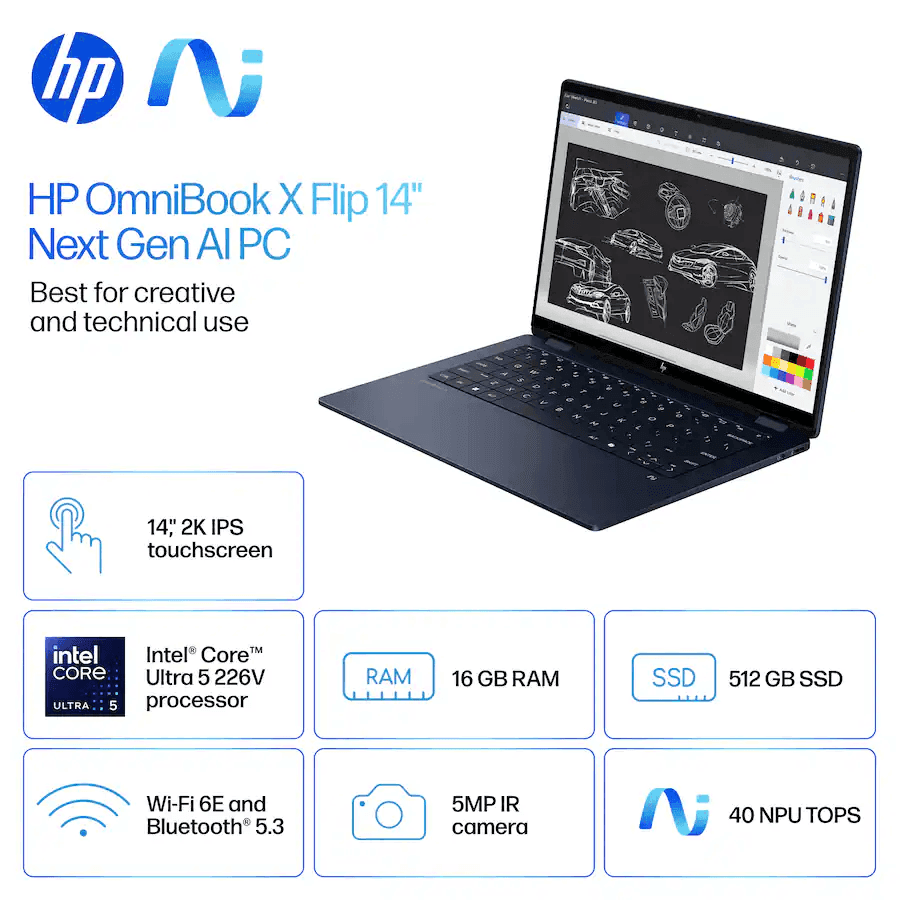 HP OmniBook X Flip 14-inch 2-in-1 Touchscreen Laptop image 3