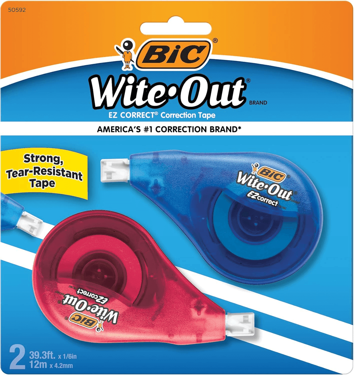 BIC Wite-Out EZ Correct Correction Tape, 2-Count - White