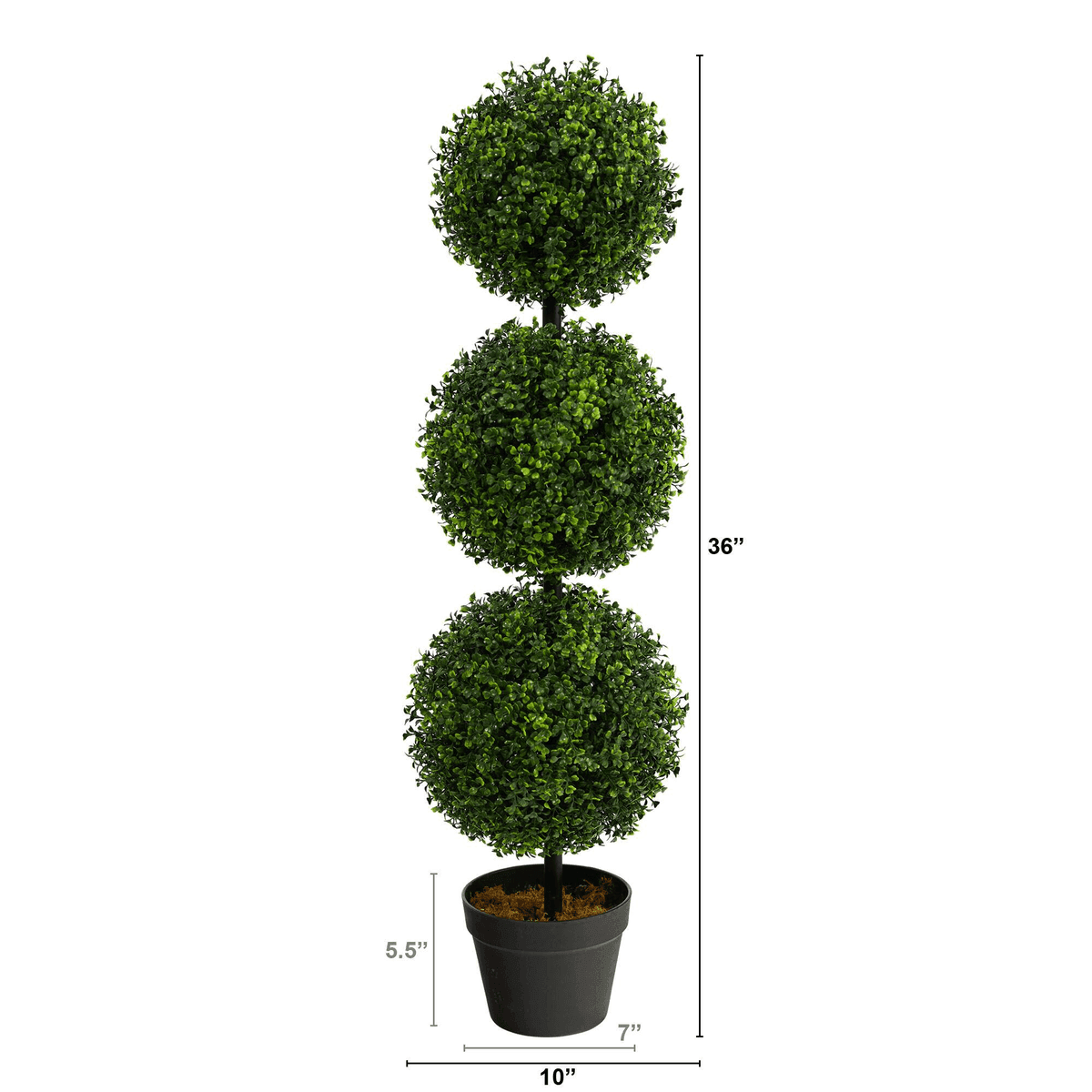 Nearly Natural 3-Ft. Boxwood Triple-Ball Artificial Topiary