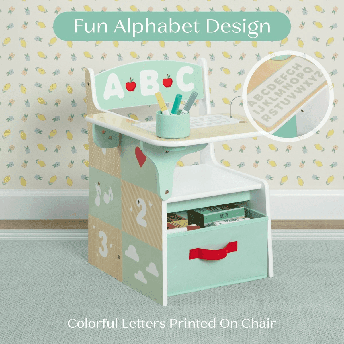 Delta Children ABC Alphabet Chair Desk with Storage Bin image 3