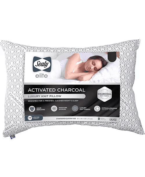 Sealy Activated Detoxifying Charcoal Bed Pillow, Jumbo image 2