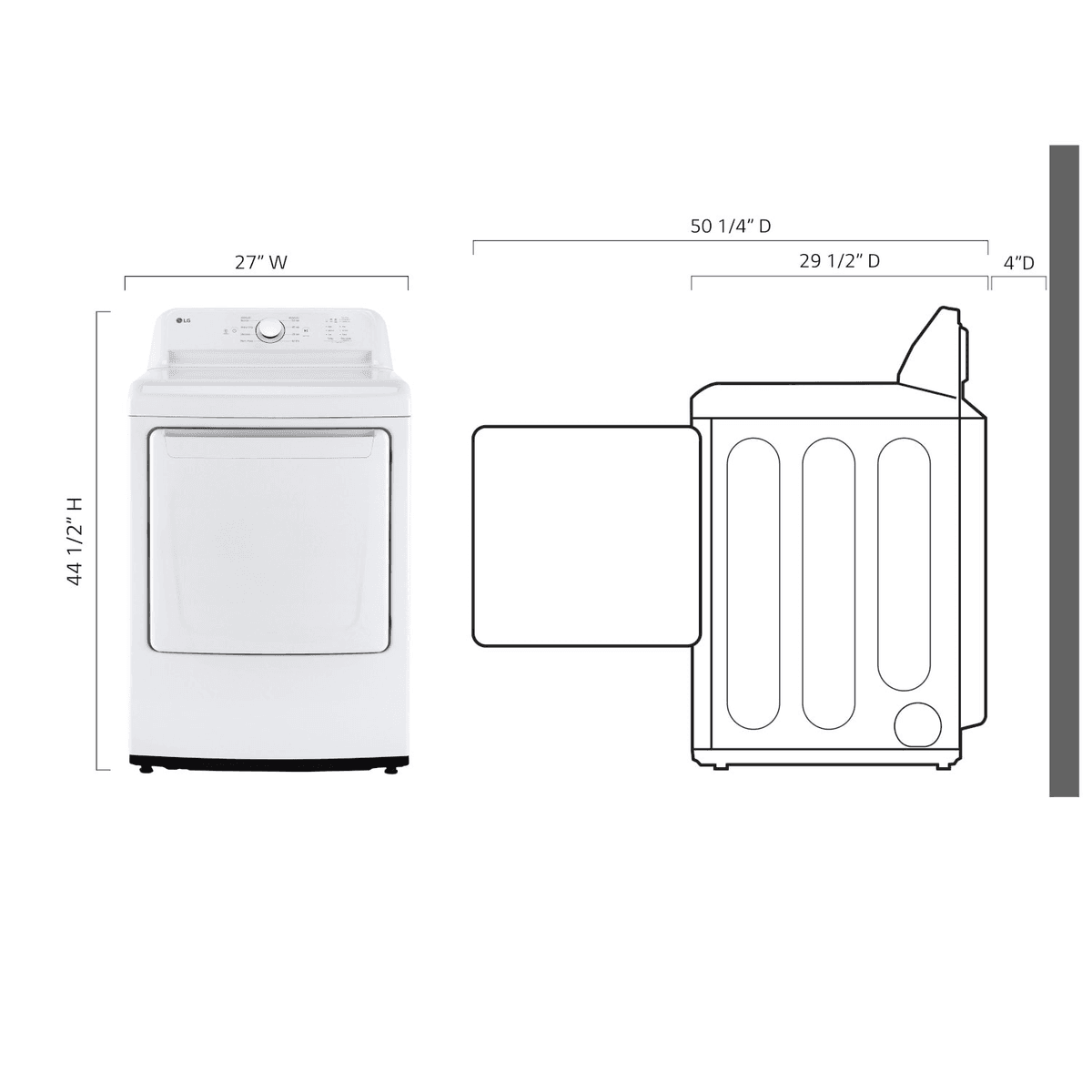 LG DLE6100W 7.3-cu ft Vented Electric Dryer (White) image 4