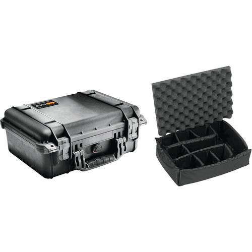 Pelican 1450 Watertight Hard Case with Dividers (Black)