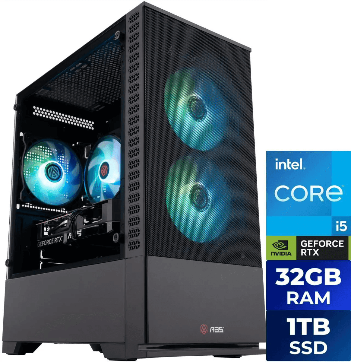ABS Cyclone Aqua Gaming PC - Core i5-14400F, RTX 5060, 32GB RAM, 1TB SSD