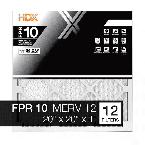 HDX 20 x 20 x 1 MERV 12 Premium Air Filters, 12-Pack