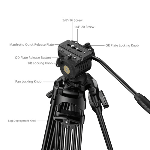 SmallRig FSD14 FreeSpeed Heavy-Duty Aluminum Video Tripod image 4