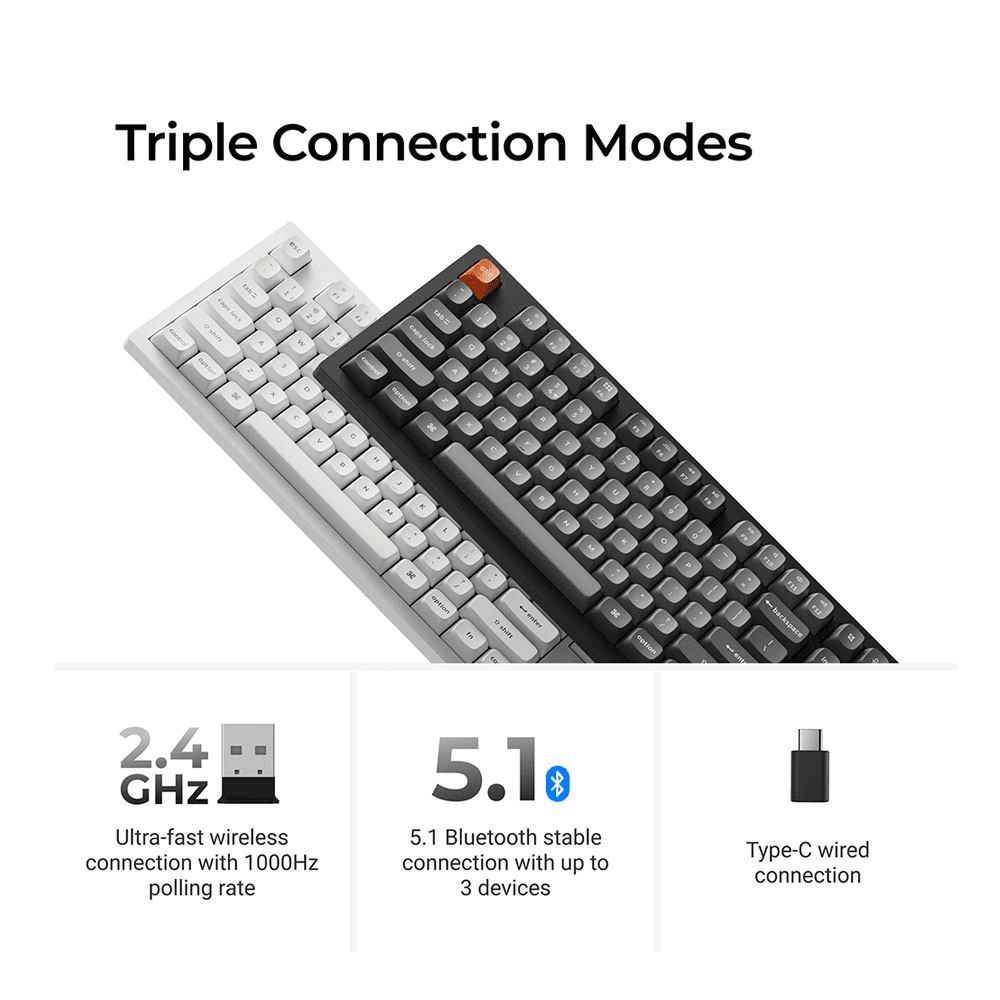 Keychron K10 Max Wireless Mechanical Keyboard - Black, Red Switch image 3