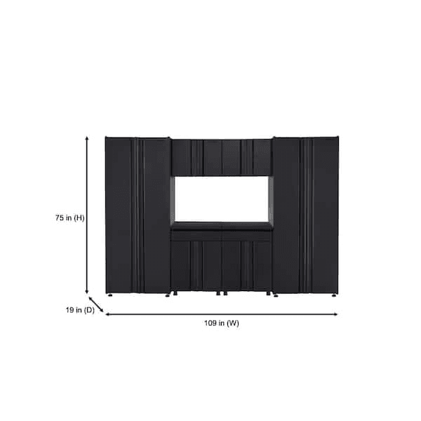 Husky 6-Piece Welded Steel Garage Storage System - Black image 3