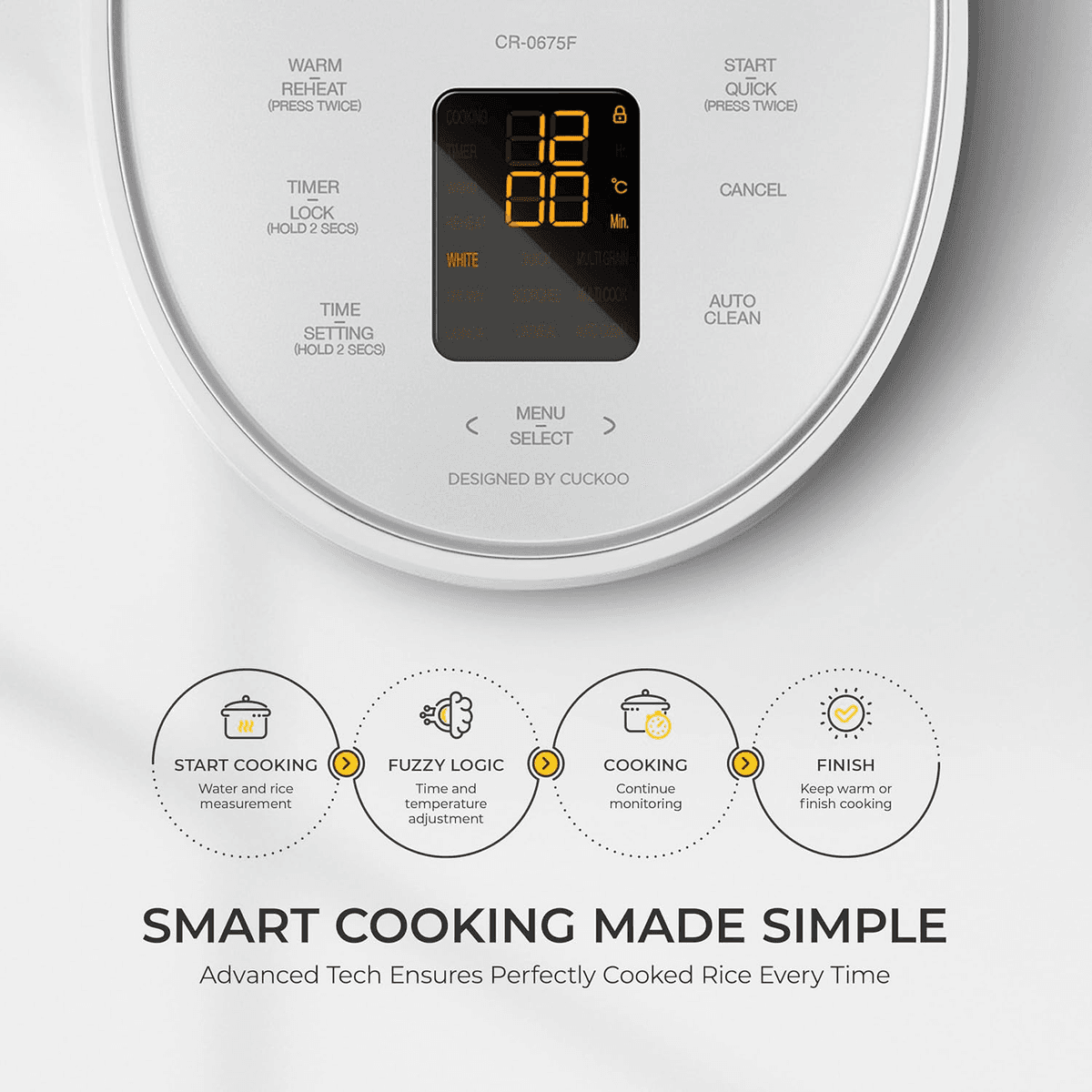 CUCKOO CR-0675FW 6-Cup Micom Rice Cooker - White image 5