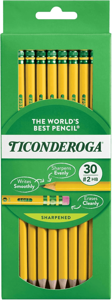 Ticonderoga Pre-Sharpened #2 HB Pencils - 30 Count