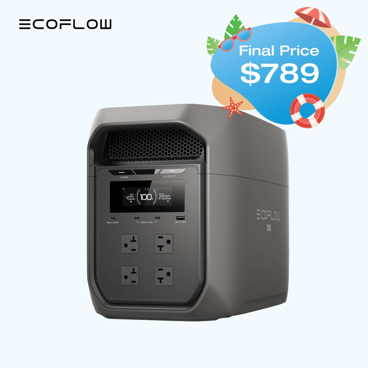 EcoFlow DELTA 3 Max 2048Wh Portable Power Station