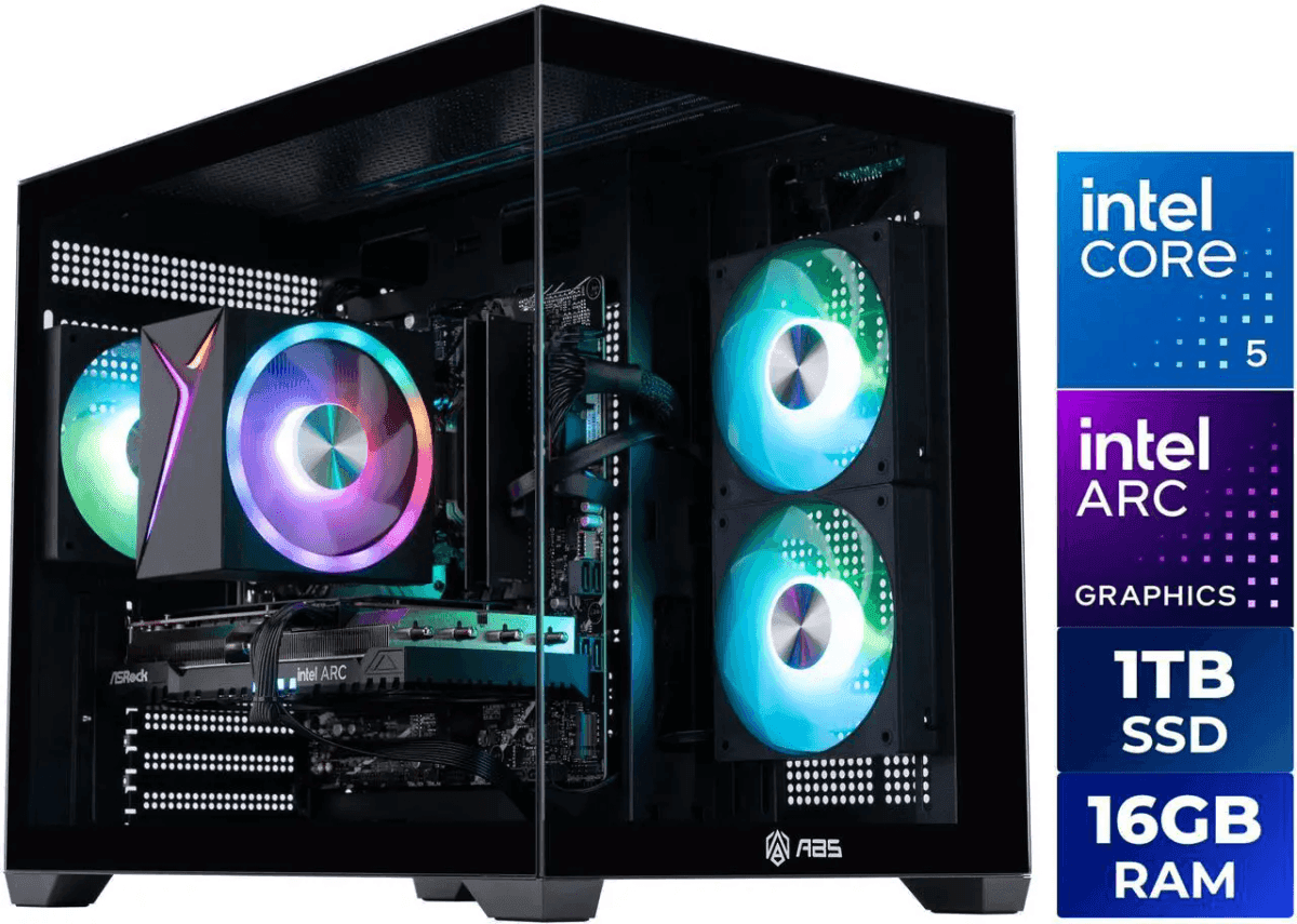 ABS Flux II Aqua Gaming PC - Core 5 120, Arc A750, 16GB, 1TB