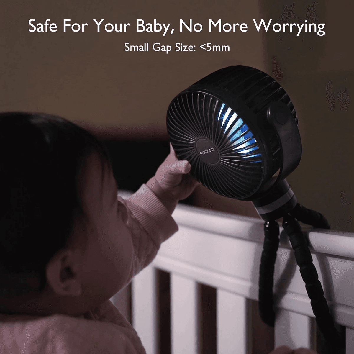 Momcozy 8000mAh Portable Stroller Fan - Black image 4