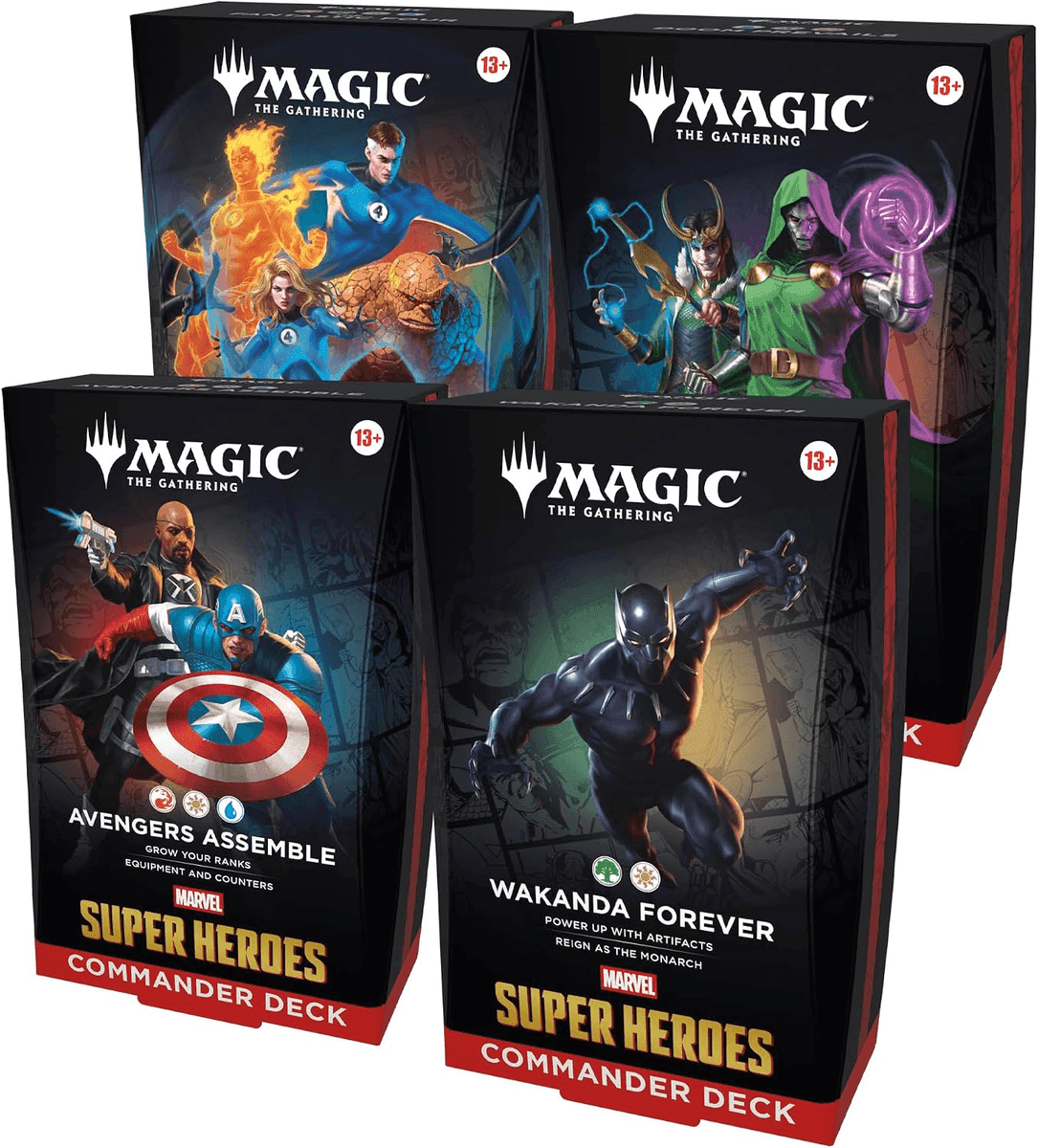 Magic: The Gathering Marvel Super Heroes Commander Deck Bundle