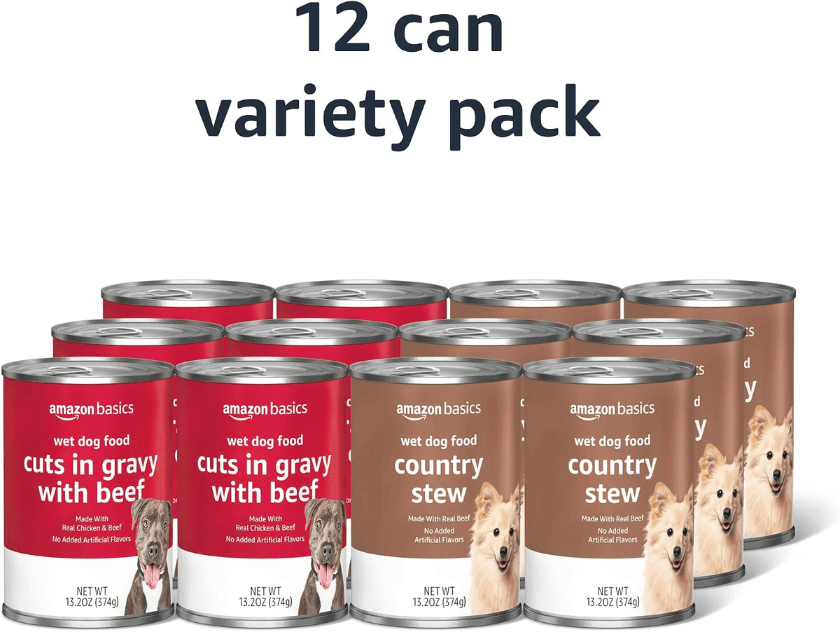 Amazon Basics Wet Dog Food Variety Pack, 12 Cans image 2