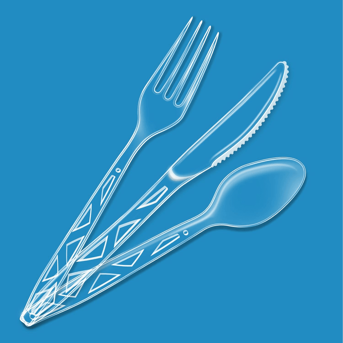 Amazon Basics Clear Plastic Cutlery Set, 192 Count image 2